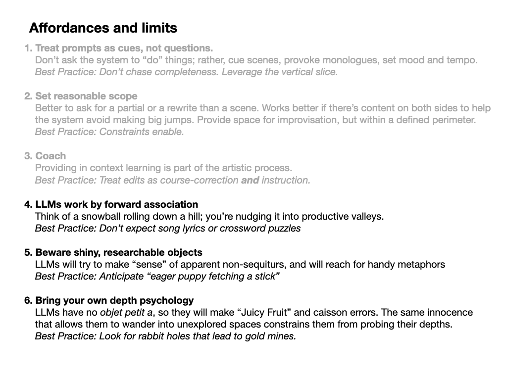 Slide 35: "Affordances and limits"